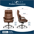 La-Z-Boy Nova Modern Executive Office Chair Vegan PU Leather in Cognac Brown