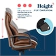 La-Z-Boy Nova Modern Executive Office Chair Vegan PU Leather in Cognac Brown