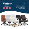 La-Z-Boy Opus Executive Mid-Back Office Chair Bonded Leather White and Gold