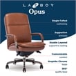 La-Z-Boy Opus Executive Mid-Back Office Chair Bonded Leather Cognac and Graphite