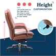 La-Z-Boy Opus Executive Mid-Back Office Chair Bonded Leather Cognac and Graphite