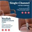 La-Z-Boy Opus Executive Mid-Back Office Chair Bonded Leather Cognac and Graphite