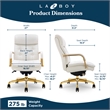 La-Z-Boy Sonata Executive MidBack Office Chair Bonded Leather White and Gold