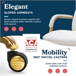 La-Z-Boy Sonata Executive MidBack Office Chair Bonded Leather White and Gold