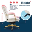 La-Z-Boy Sonata Executive MidBack Office Chair Bonded Leather White and Gold