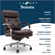 La-Z-Boy Sonata Executive MidBack Office Chair Bonded Leather Brown and Chrome