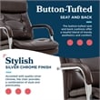 La-Z-Boy Sonata Executive MidBack Office Chair Bonded Leather Brown and Chrome