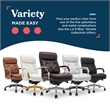 La-Z-Boy Sonata Executive MidBack Office Chair Bonded Leather Brown and Chrome