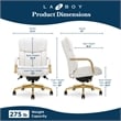 La-Z-Boy Symphony Executive Office Chair Bonded Leather White and Gold
