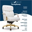 La-Z-Boy Symphony Executive Office Chair Bonded Leather White and Gold