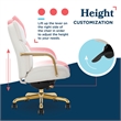 La-Z-Boy Symphony Executive Office Chair Bonded Leather White and Gold