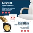 La-Z-Boy Symphony Executive Office Chair Bonded Leather White and Gold