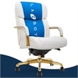 La-Z-Boy Symphony Executive Office Chair Bonded Leather White and Gold