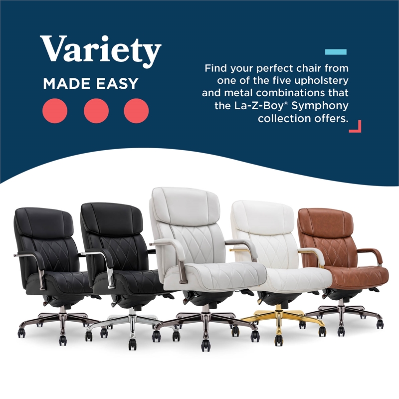 La-Z-Boy Symphony Executive Office Chair Bonded Leather Gray