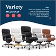 La-Z-Boy Symphony Executive Office Chair Bonded Leather Black and Chrome