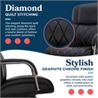 La-Z-Boy Symphony Executive Office Chair Bonded Leather Black and Graphite