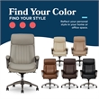La-Z-Boy High Back Modern Executive Office Chair Vegan PU Leather in Gray