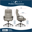 La-Z-Boy High Back Modern Executive Office Chair Vegan PU Leather in Gray