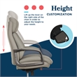 La-Z-Boy High Back Modern Executive Office Chair Vegan PU Leather in Gray