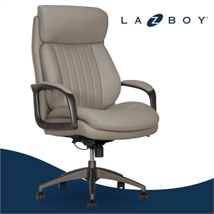 La-Z-Boy Nova High Back Modern Executive Office Chair Vegan PU Leather in Gray