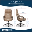 La-Z-Boy High Back Modern Executive Office Chair Vegan PU Leather Light Tan