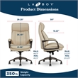 La-Z-Boy High Back Modern Executive Office Chair Vegan PU Leather in Cream