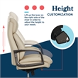 La-Z-Boy High Back Modern Executive Office Chair Vegan PU Leather in Cream