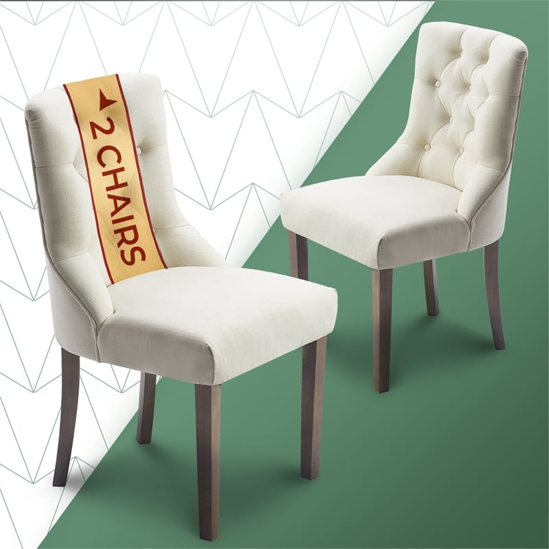 Finch Elmhurst Cream Tufted Dining Chair Set of 2