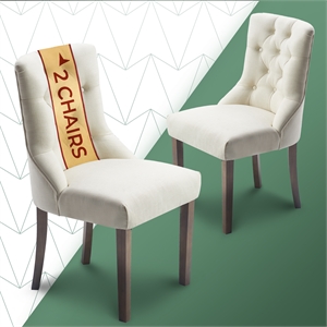 Finch Elmhurst Cream Tufted Dining Chair Set of 2