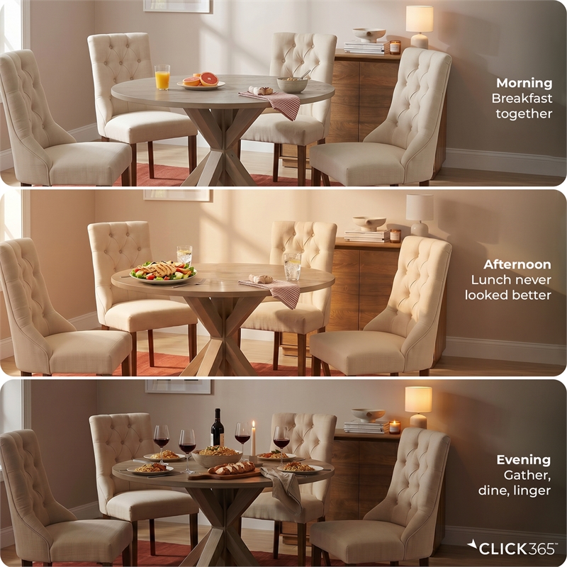 Finch Elmhurst Cream Tufted Dining Chair Set of 2