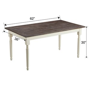 finch westport farmhouse dining table white