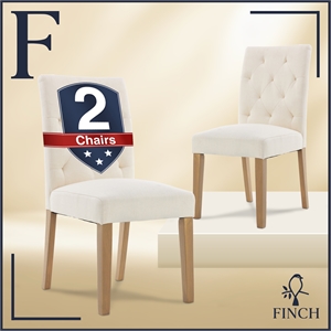 Finch Westport Tufted Dining Chair in Cream (Set of 2)
