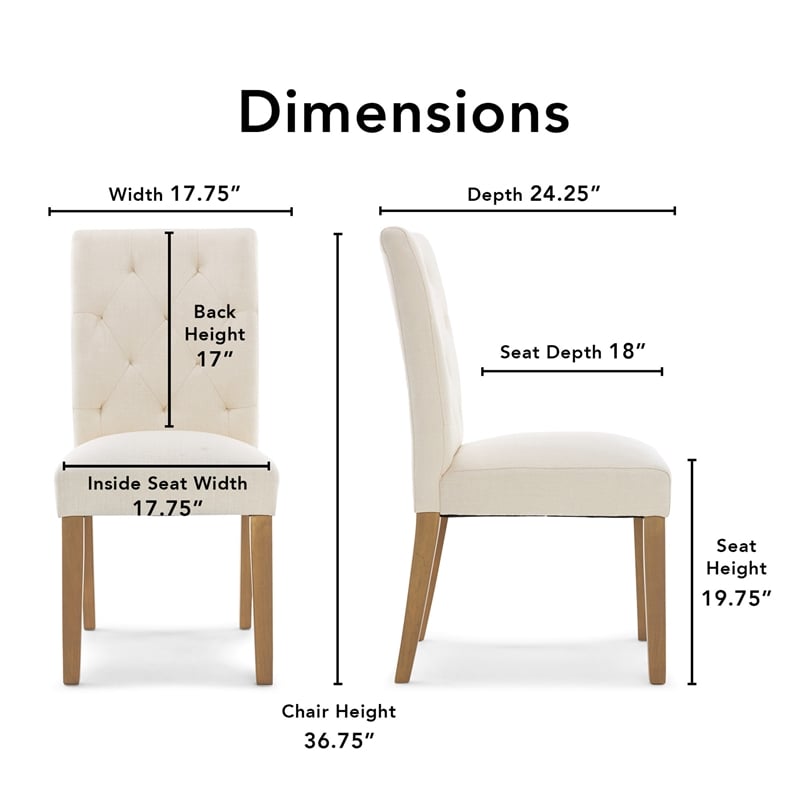 Finch Westport Tufted Dining Chair in Cream (Set of 2)