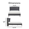Finch Elmhurst Solid Wood Wing Bed Frame King Size in Gray