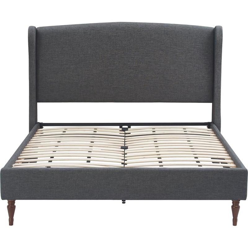 Finch Elmhurst Solid Wood Wing Bed Frame King Size in Gray