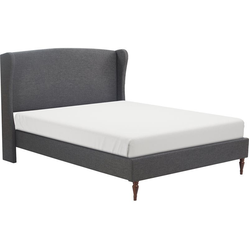 Finch Elmhurst Solid Wood Wing Bed Frame King Size in Gray