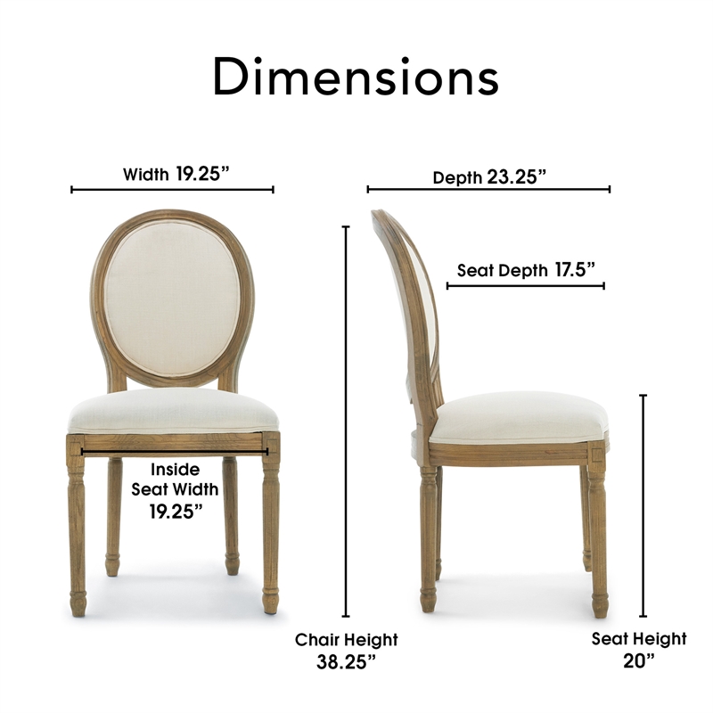 Finch Elmhurst Round Dining Chair Set of 2 Cream