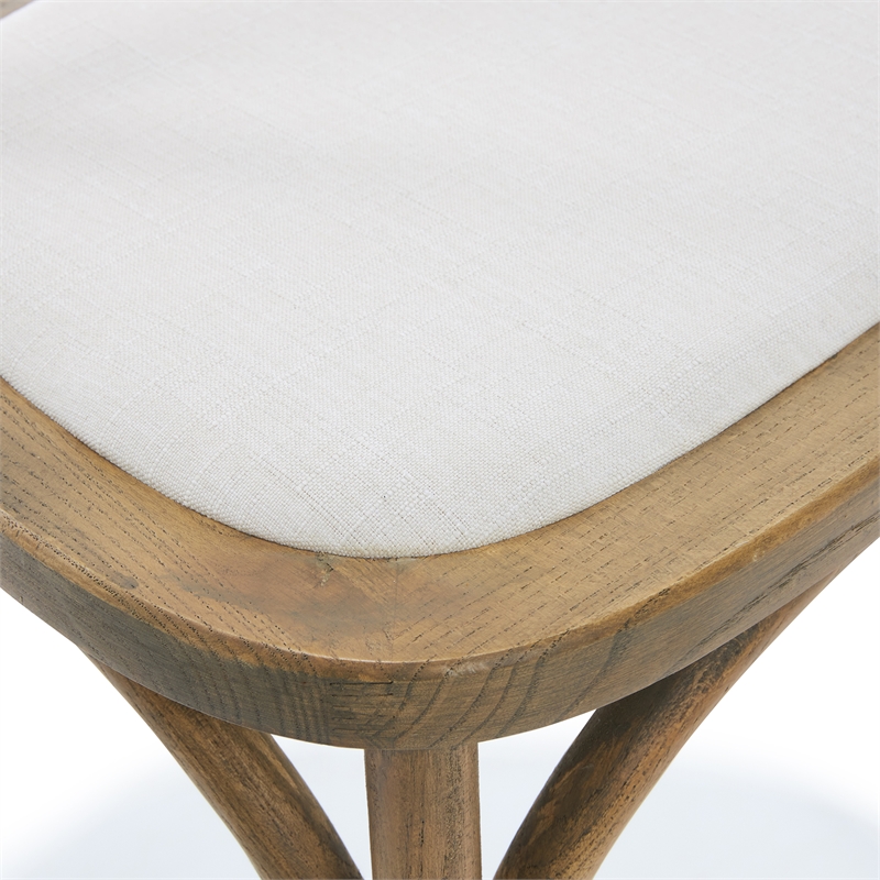 Finch Elmhurst Solid Wood Cross Back Dining Chair in Cream (Set of 2)