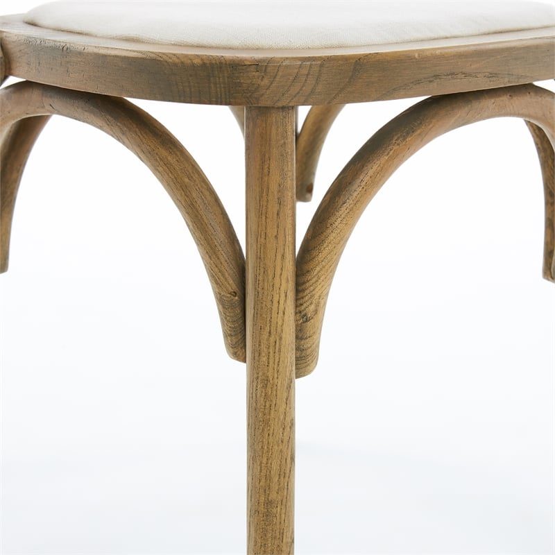 Finch Elmhurst Solid Wood Cross Back Dining Chair in Cream (Set of 2)