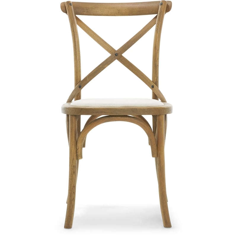 Finch Elmhurst Solid Wood Cross Back Dining Chair in Cream (Set of 2)