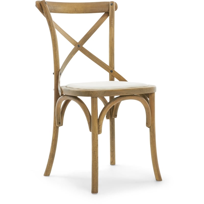 Finch Elmhurst Solid Wood Cross Back Dining Chair in Cream (Set of 2)