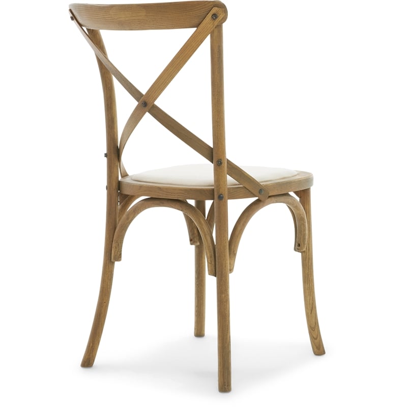 Finch Elmhurst Solid Wood Cross Back Dining Chair in Cream (Set of 2)