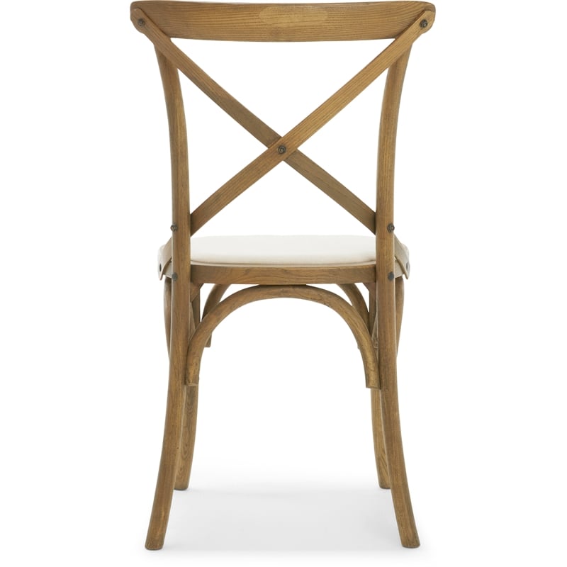 Finch Elmhurst Solid Wood Cross Back Dining Chair in Cream (Set of 2)