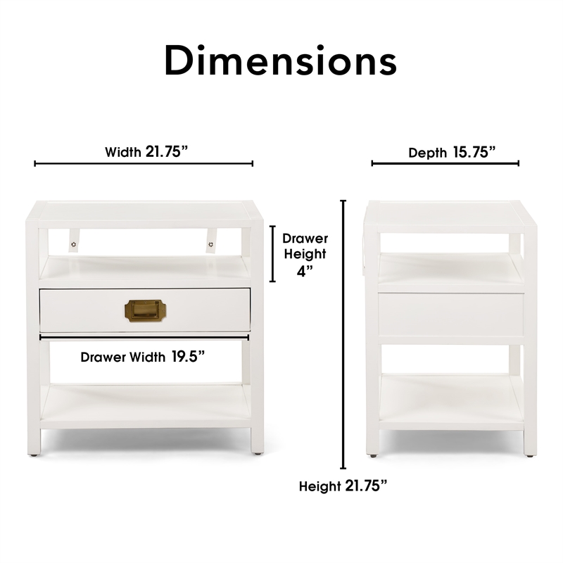 Finch Lockwood Side Table White