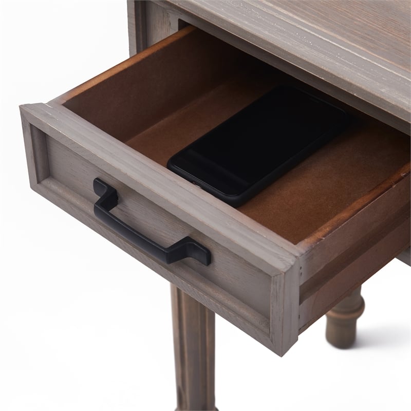 Finch Cassatt 1 Drawer Side Table Gray