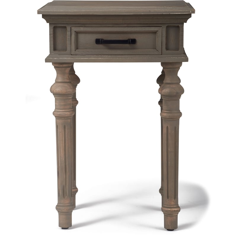 Finch Cassatt 1 Drawer Side Table Gray