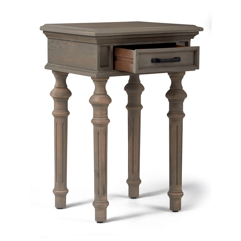 Finch Cassatt 1 Drawer Side Table Gray