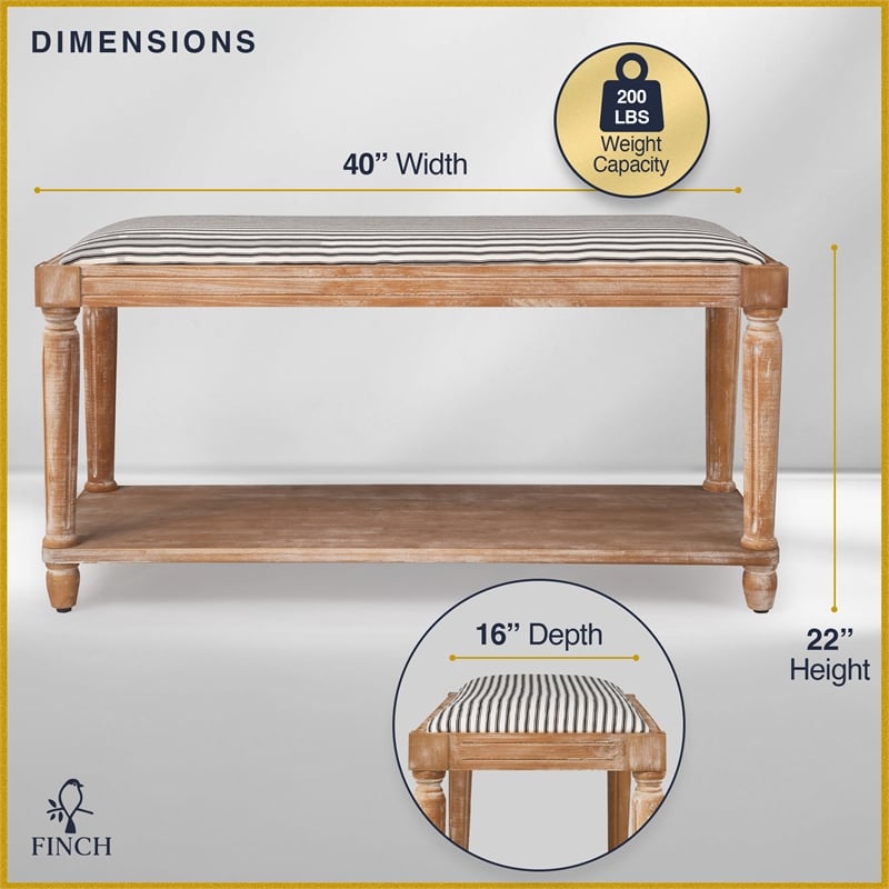 Finch Graydon Upholstered Bench Natural
