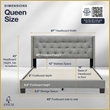 Finch Adler Upholstered Bed Queen Size Grey