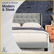 Finch Adler Upholstered Bed Queen Size Grey